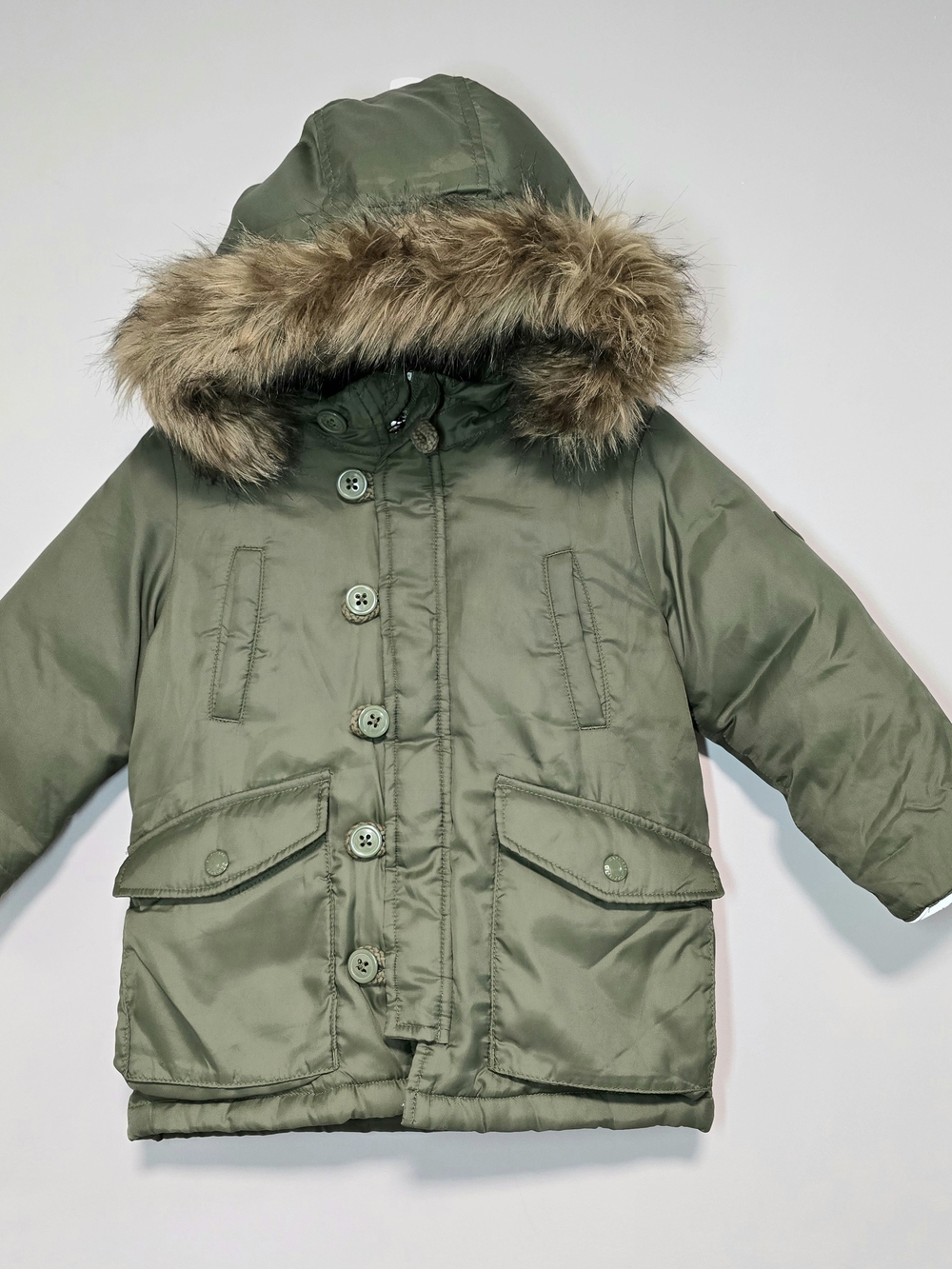 GAP Baby Toddler Green Puffer Jacket Parka Coat